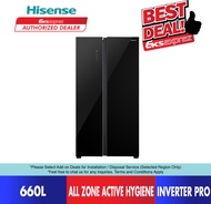 Hisense 660L Side by Side Fridge Inverter Refrigerator RS728N4ABU