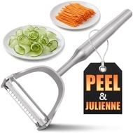 Stainless Steel Vegetable Peeler, 2-in-1 Peeler and Julienne Shredder Tool with Dual-Sided 420J2 Sha