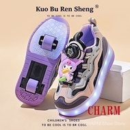 【Original Quality】Kuromi Girls 2024 Heelys  's Flashing Skating R Kuromi Girls 2024 Runaway Shoes Ch