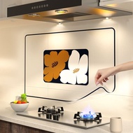 Kitchen Oil-Proof Stickers Waterproof High Temperature Resistant Kitchen Ventilator Cabinet Stove Wall Flower Decorative