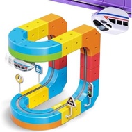 Klick Rail Electric Train Set 3D Magic Flexible Race Track for Kids 3 4 5 6 7 8 Years Old, Race Car 