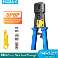 HOOLNX Pass Through RJ45 Crimp Tool Pass Through CAT6 CAT5E CAT5 Crimping Tool Cho RJ45/RJ12 Đầu Nối