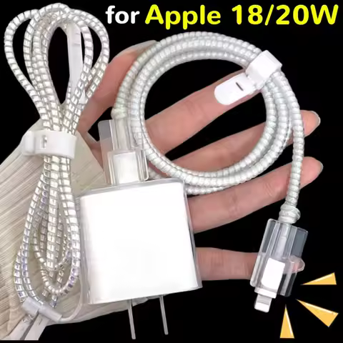 Phone Charger Case for Apple iPhone 18W 20W Power Adapter Transparent Soft TPU Data Cable Protectors