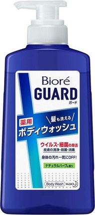 花王 Biore u Biore Guard 藥用全身洗淨露（可洗頭髮）天然草本香氛 按壓瓶 420ml