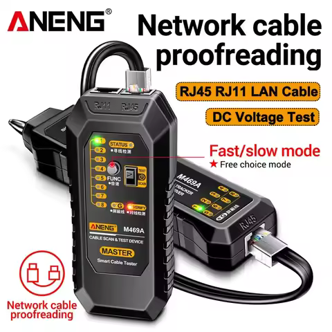 Network Cable Tester RJ45 RJ11 ANENG M469A Network Analyzer LAN Cable Tester Wire Tracker Tracer Ton