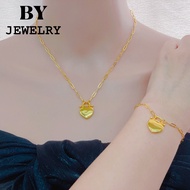 【BY】Fashion Gold Plated Tread Heart Necklace Accessories For Women H444