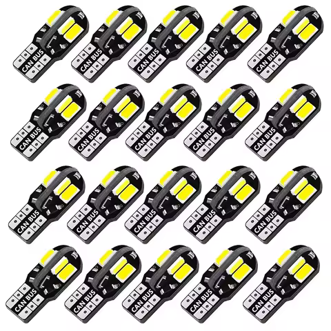 10/20PCS W5W T10 LED Bulbs Canbus 5730 8SMD 12V 6000K 194 168 LED Car Map Dome Lights Parking Light 