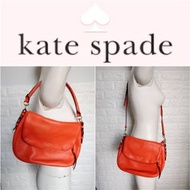 美國【Kate Spade ♠️】橘紅色真皮手提/斜背包