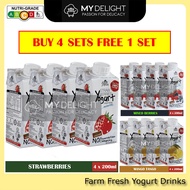 (4 x 200ml) Farm Fresh Yogurt UHT Drinks Mixed Berries Strawberry Mango Similar Calpis Dutch Mill Am