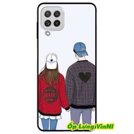 Case for Samsung A12 - A21 - A21s - A22 4G - A31 - A90 5G model bag Pair of White and Blue Hats