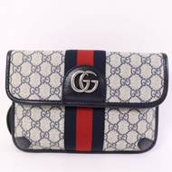 GUCCI 塗層帆布Ophidia GG Supreme銀扣腰包