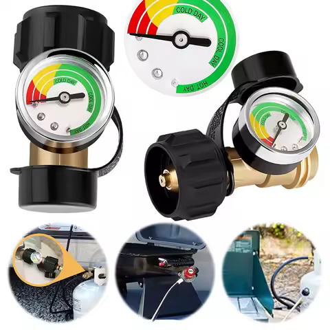 QCC Type Propane Tank Gauge Level Indicator Leak Detector Gas Pressure Meter Universal Propane Gauge