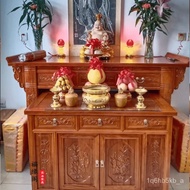 QY*Elm Chinese Solid Wood Altar Buddha Table Set Cabinet Buddha Shrine Altar Home Worship Tribute Table God of Wealth Al