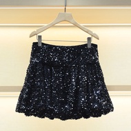 2024 A-Line Sequined Skirt with Zipper Detail - Style 2902E
