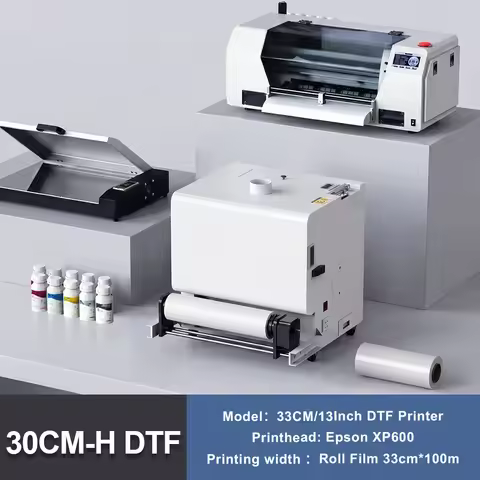 A3+ DTF Printer XP600 Printhead 33cm 13inch Direct to Film Printer Machine with Auto Powder Shaker O
