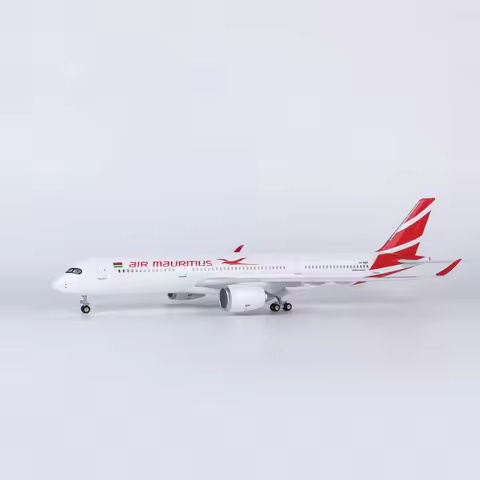 47cm Air Mauritius A350 Airlines Airplane Model 1:85 Scale Resin With LED Lights & Stand Souvenir De