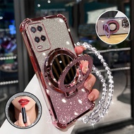 Case for OPPO A54 phone case Shockproof 3D makeup mirror holder new bracelet soft case Wearing a bra