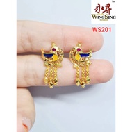 Wing Sing 916 Gold Design Skrew India Peacock Earrings / Subang Indian Skru Design Emas 916 (WS201)