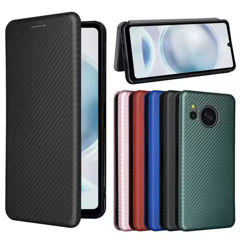 For Sharp Aquos Sense 8 Luxury Flip Carbon Fiber Skin Magnetic Adsorption Case For Sharp Aquos Sense