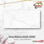 Sun Power Vena Bianca 30185 30x60 Kw1 Keramik Dinding Kilap Marble
