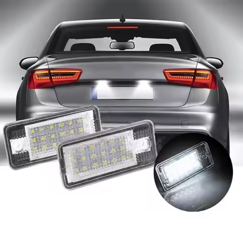 6000K White Error Free LED License Number Plate Light Lamps For Audi A4 B6 B7 Q7 4L A3 8P A6 C6 A5 8