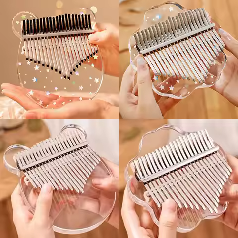 HLURU Kalimba 17 21 Key Thumb Piano Crystal Acrylic Kalimba 17 21 Key Finger Piano For Beginners And
