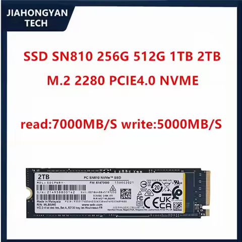 Original For WD SN810 1TB 2TB M.2 2280 PCIE4.0 NVME Solid State Drive Supports PS5