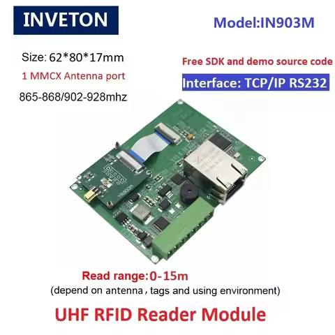 Mini Embedded UHF RFID Raspberry PI Access Control Card Reader RJ45 RS232 UHF RFID Reader Module