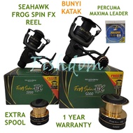 FISHDOM BUNYI KATAK NEW SEAHAWK FROG SPIN FX EXTRA SPOOL SPINNING REEL FROG SOUND MESIN PANCING BARU