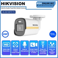 HIKVISION DS-2CE10DF3T-FS 2MP 3.6mm ColorVu 24/7 3D DNR IP67 Audio Fixed Analog Mini Bullet Camera W
