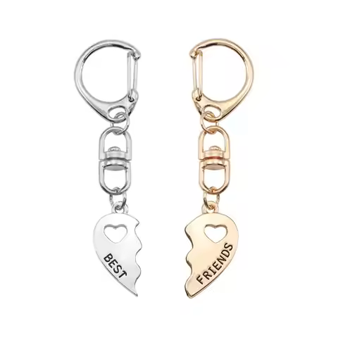 2pcs Best Friend Keychain Women Hollow Love Heart Best Friends Forever Pendant BFF Friendship Jewelr