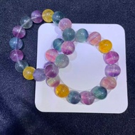 Colorful Fluorite Bracelet Natural Colorful Fluorite Bracelet Energy Crystal Bracelet Natural Colorf