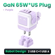 UGREEN Uno 65W GaN Fast RobotGaN Charger 3-Port for infinix SAMSUNG A35 A55 Z Flip5 s25 S24 S23 Ultr