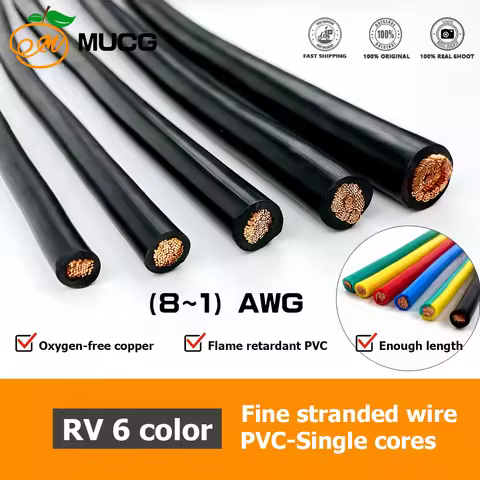 Electric wire 220V Strand Copper Cable red Electrical wires Wiring PVC Power Start cables 8 6 4 2 1 