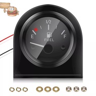 sun 2" 52mm Fuel Level Gauge Car Meter White LED Light Black Rim Automotive Gauges 12V shine