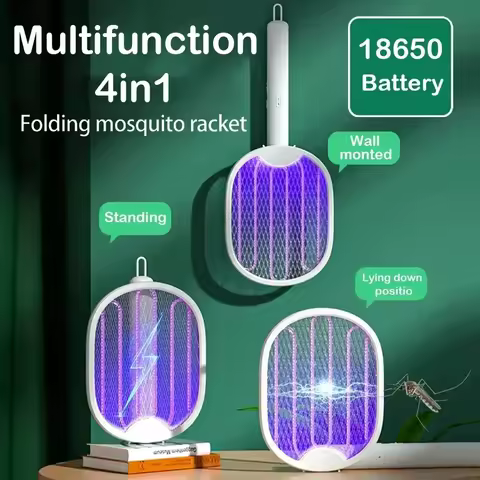Foldable Electric Mosquito Killer USB Rechargeable Fly Trap Mosquito Swatter Racket Insect Killer Wi