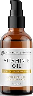 Kate Blanc Cosmetics Vitamin E Oil 28,000 IU (1oz) Topical Serum for Skin and Face for Even Tone, Fi
