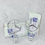 44mm 3D Metal Chrome Black Car Front Hood Emblem Bonnet Logo For Mercedes Benz C E S Class W204 W212