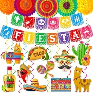 Hiasan Cinco De Mayo, Hiasan Fiesta Mexico termasuk Banner Fieta, Hiasan Gantung Garland Mexico 5 Ma