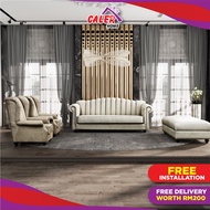 Chesterfield 1+3 Stool Sofa Set Wing Chairs Caler Home Bravo [Free Delivery & Installation]