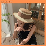[NowShip2h] High Quality Wide Brim Brown Beige Faux Straw Hat, Luxury Beach Hat - Code NC025