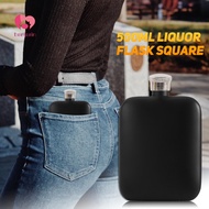 Banjarin  5 Ounces Liquor Flask Square Leak-proof Portable Stainless Steel Black Pocket Flask for Outdoor