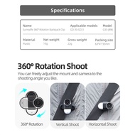 SUNNYLIFE Camera Backpack Clip For Insta360 GO3/GO 3S Camera Mount Adapter 360° Rotation For Insta36
