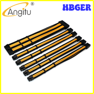 HBGER ชุดสายไฟขยาย PSU สีทองสีดำ24Pin MB 4 + 4/8พิน CPU PCIE 6 + 2P 6Pin ชุดสายพ่วงคอมพิวเตอร์ GPU C