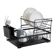 2 Layer Drainer Glass Dish Rack