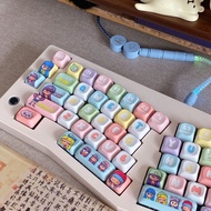 PBT Original Theme Keycaps MOA Height Customized Five-Sided Sublimation Cute Mechanical Keyboard Key