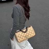 【超級新❗️】 Chanel CF28 極稀有黃金色口蓋包（絕版限量專櫃30萬）