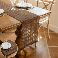 Table Runner Rectangle 4/6/8 Seater Cotton Linen Fringes Home Dining Room Decorate Long Table Runner