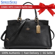 Coach Handbag With Gift Paper Bag Crossbody Bag Fulton Satchel Black # 21346
