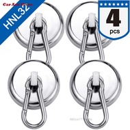 CarACC 4pcs Strong Magnetic Hooks with Swivel Carabiner Hook 37.5/61.7/77Lbs Pull Force for Refriger